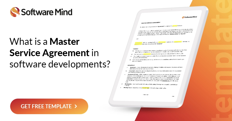  Master Service Agreement in software development